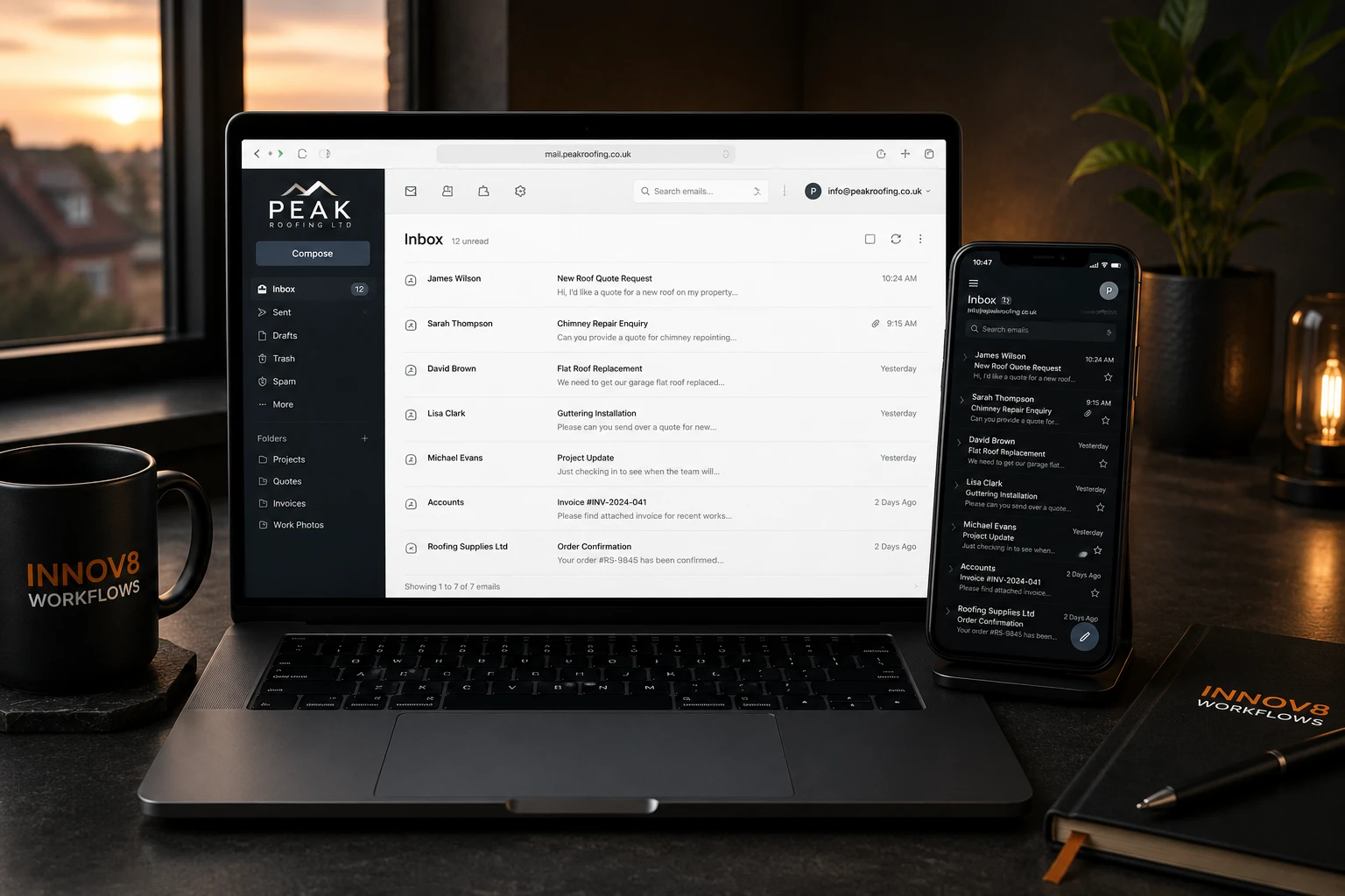 Professional branded email hosting set up by Apex Design Studio